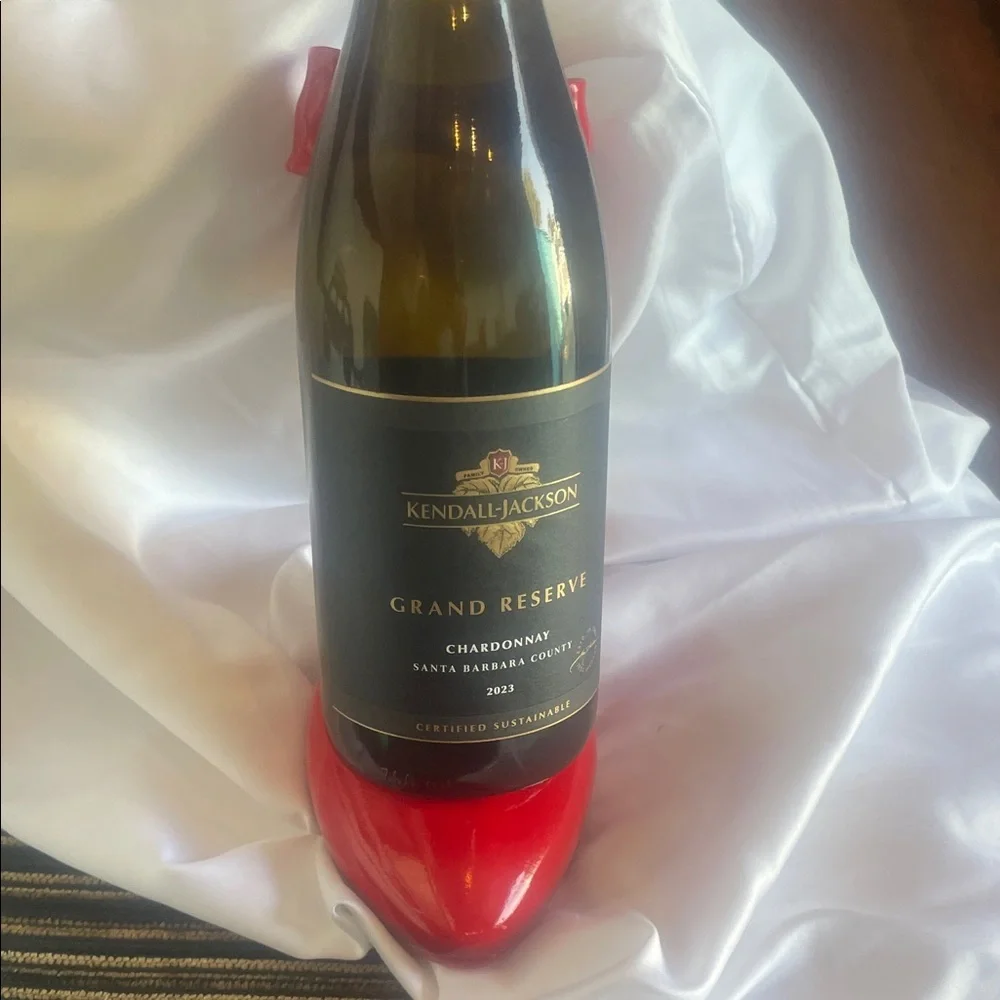 Red Bow Pointed-Toe Women's stiletto heel wine holder. Wine NOT INCLUDED LOL 😂